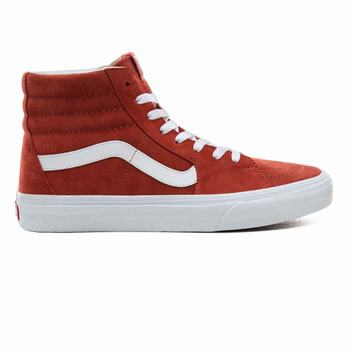 Férfi Vans Pig Suede Sk8-Hi Magasszárú Cipő VA9724015 Sötét Piros/Fehér